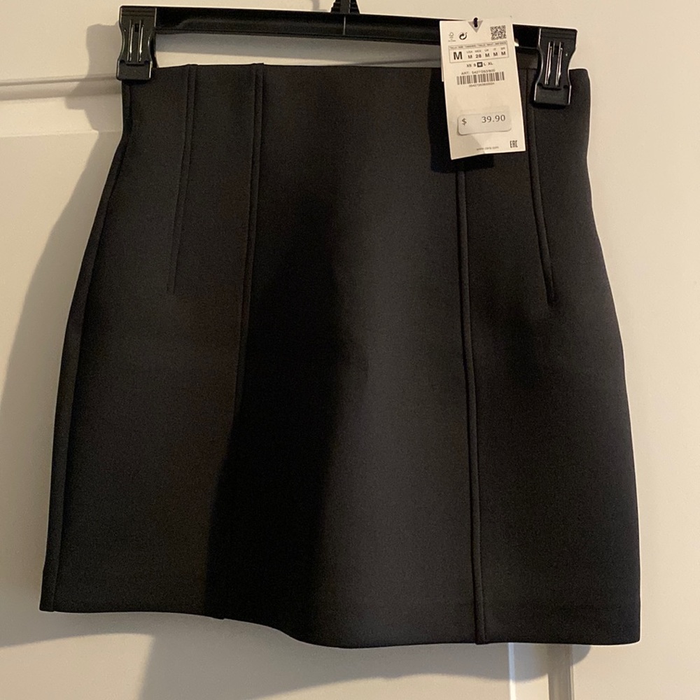Zara black scuba skirt
